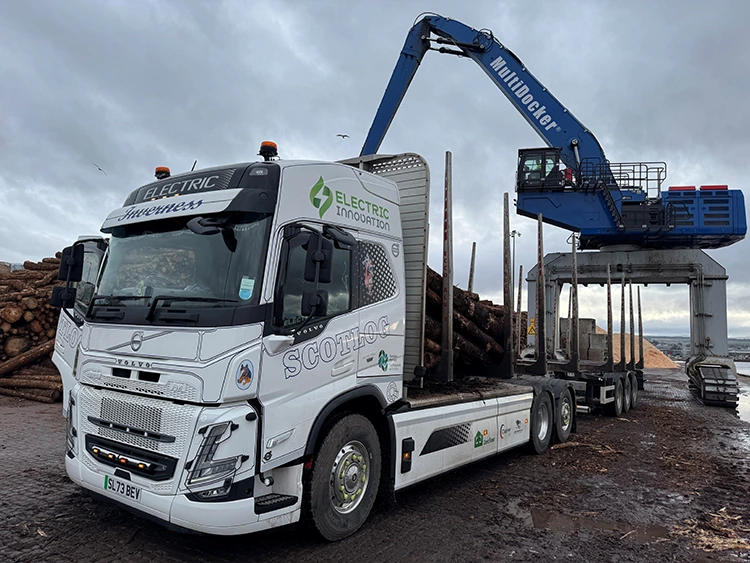 Net Zero Timhaul project continues to demonstrate eHGV Timber Haulage works